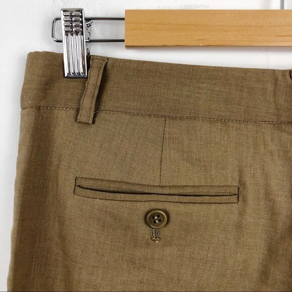 THEORY Tan Linen Wool Wide Leg Emory Trouser Pants Relaxed fit Size 4 - Picture 10 of 15